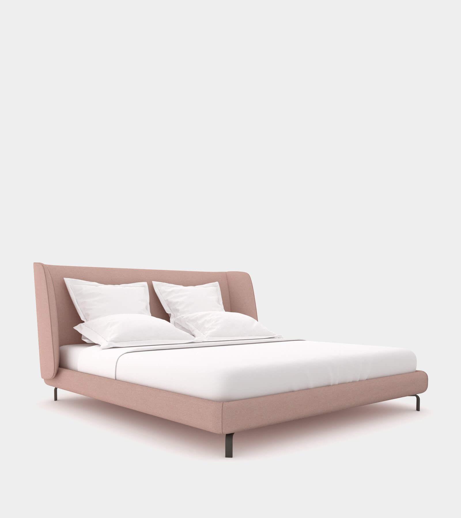 Bed with round headboard 2 - 3D Model