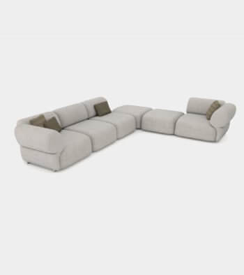 Cozy sofa with round shapes - 3D Model