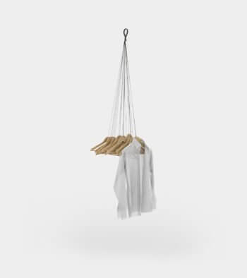 Hanging coat rack with hangers 2 - 3D Model