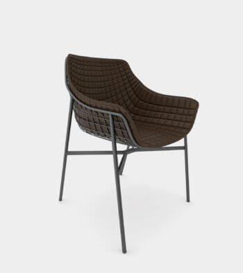 Outdoor summer leather armchair with steel grid - 3D Model