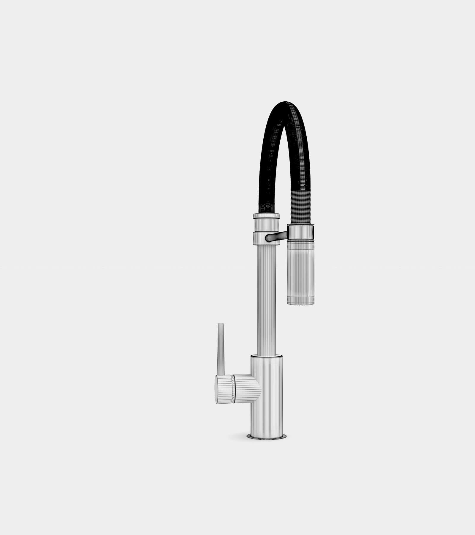 Single handle pull-down faucet for kitchen-wire-1 3D Model