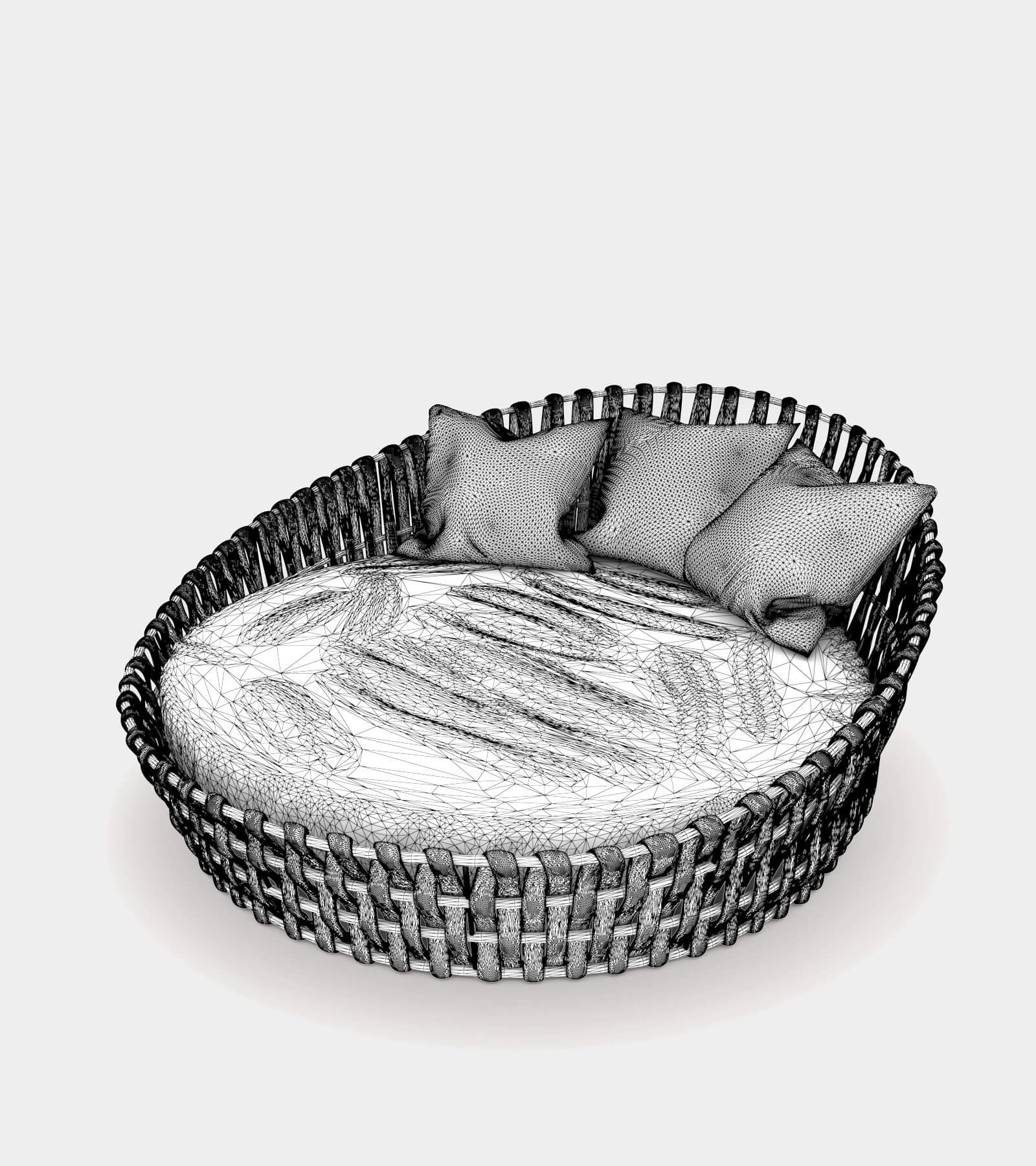 Daybed outdoor furniture-wire-12 3D Model