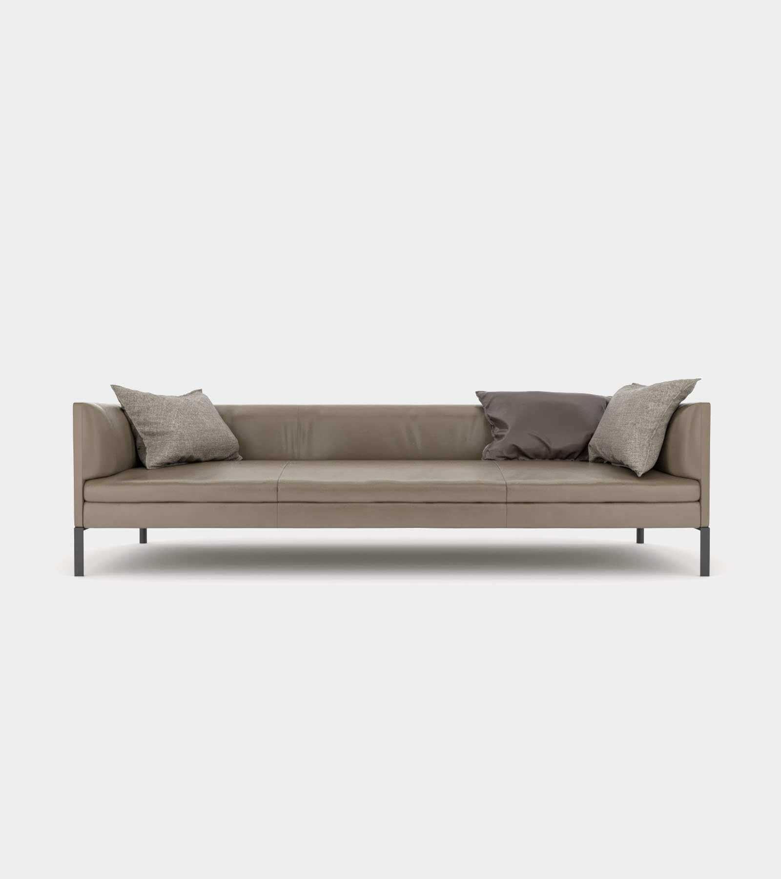 Leather couch with cushions 2 3D Model
