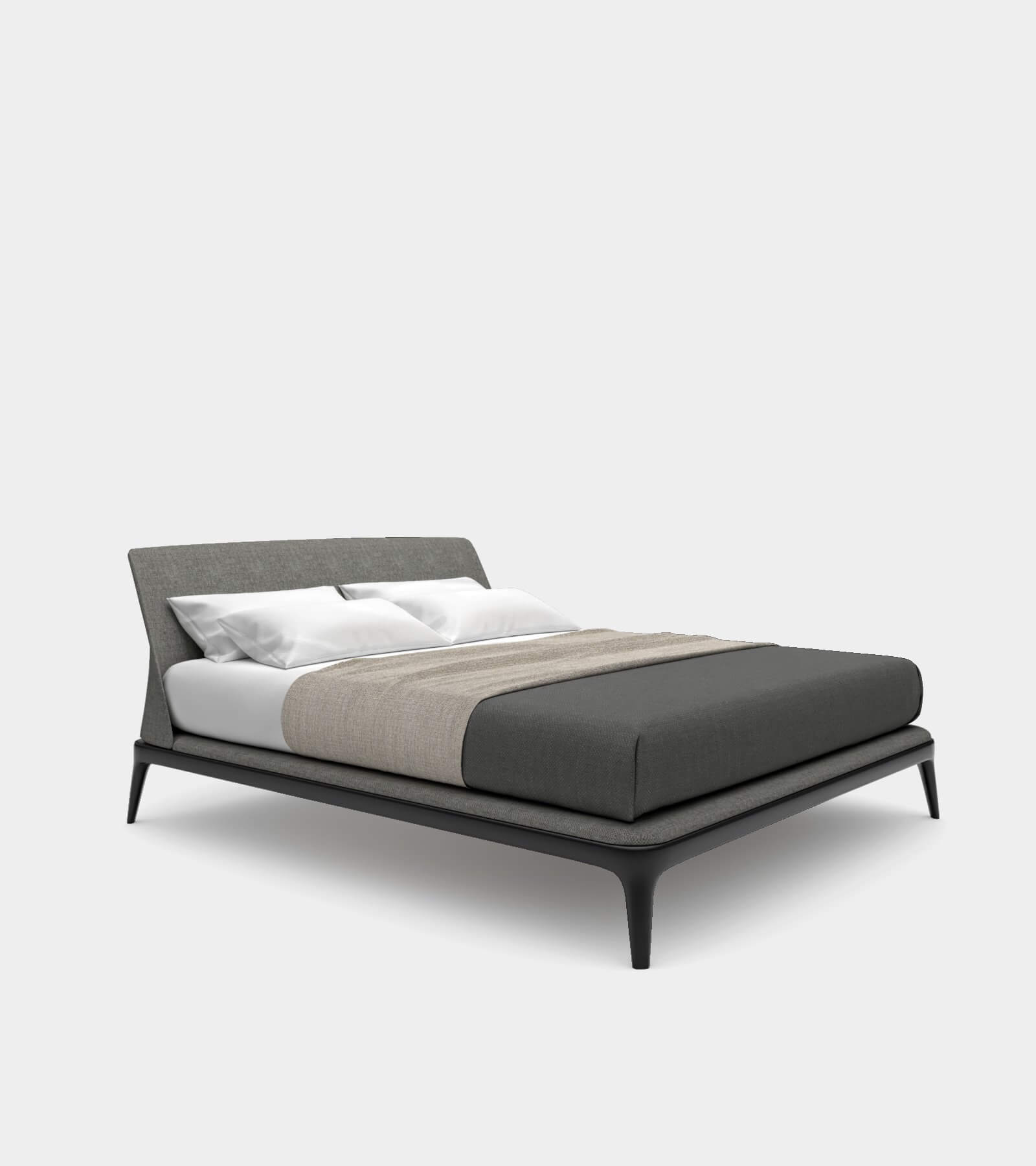 Modern double bed with bedhead--1 3D Model