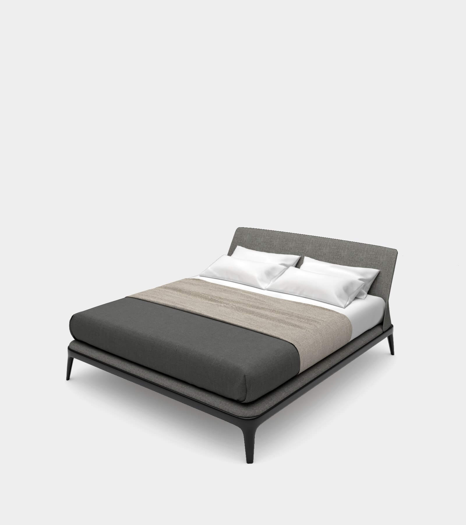 Modern double bed with bedhead--222 3D Model