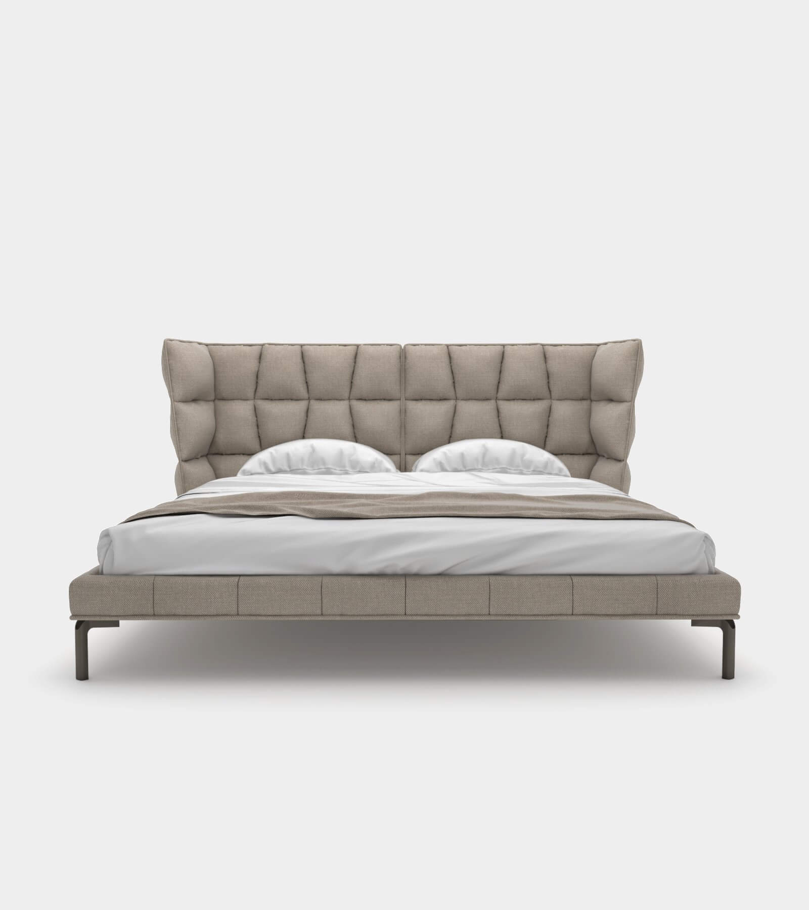 Modern bed with upholstered headboard 3D Model