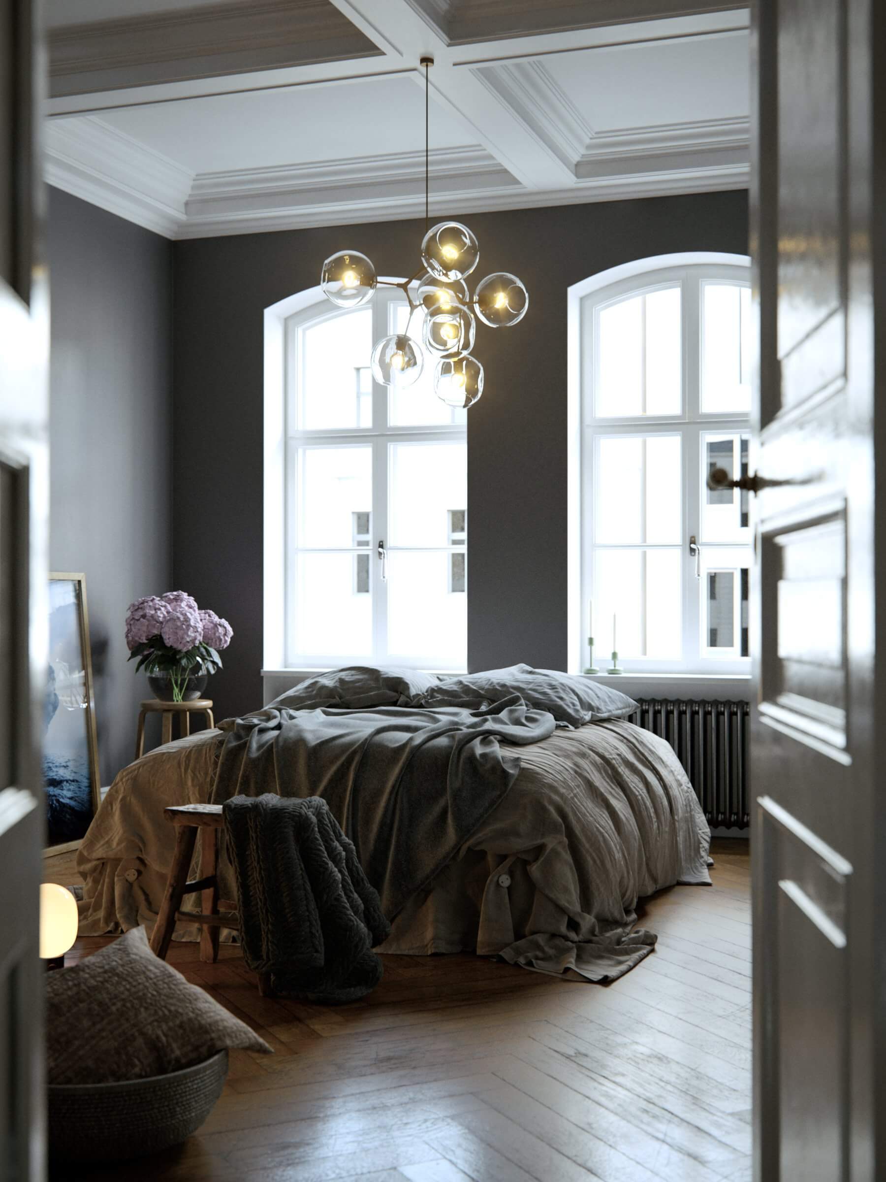 Classical apartment bedroom - cgi visualization