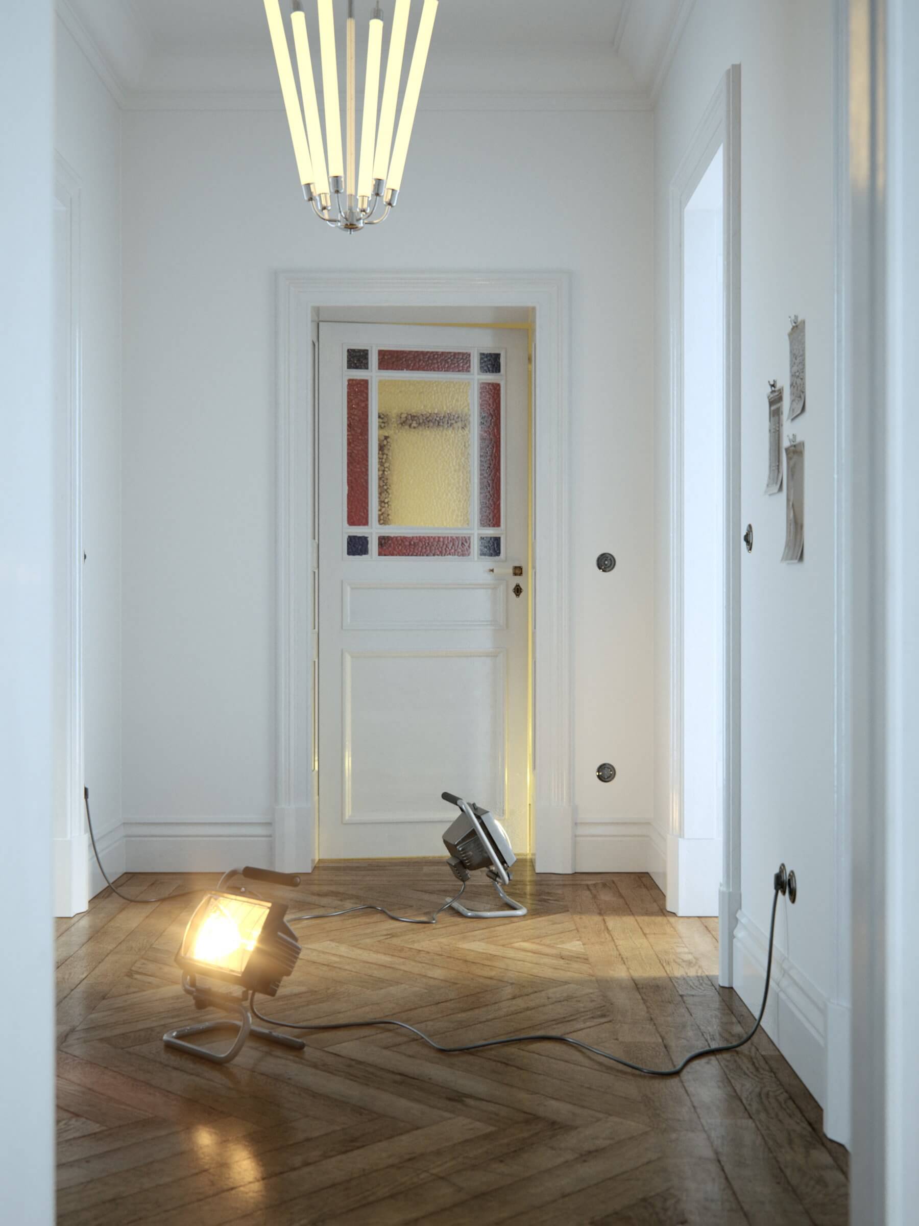 Classical apartment corridor - cgi visualization