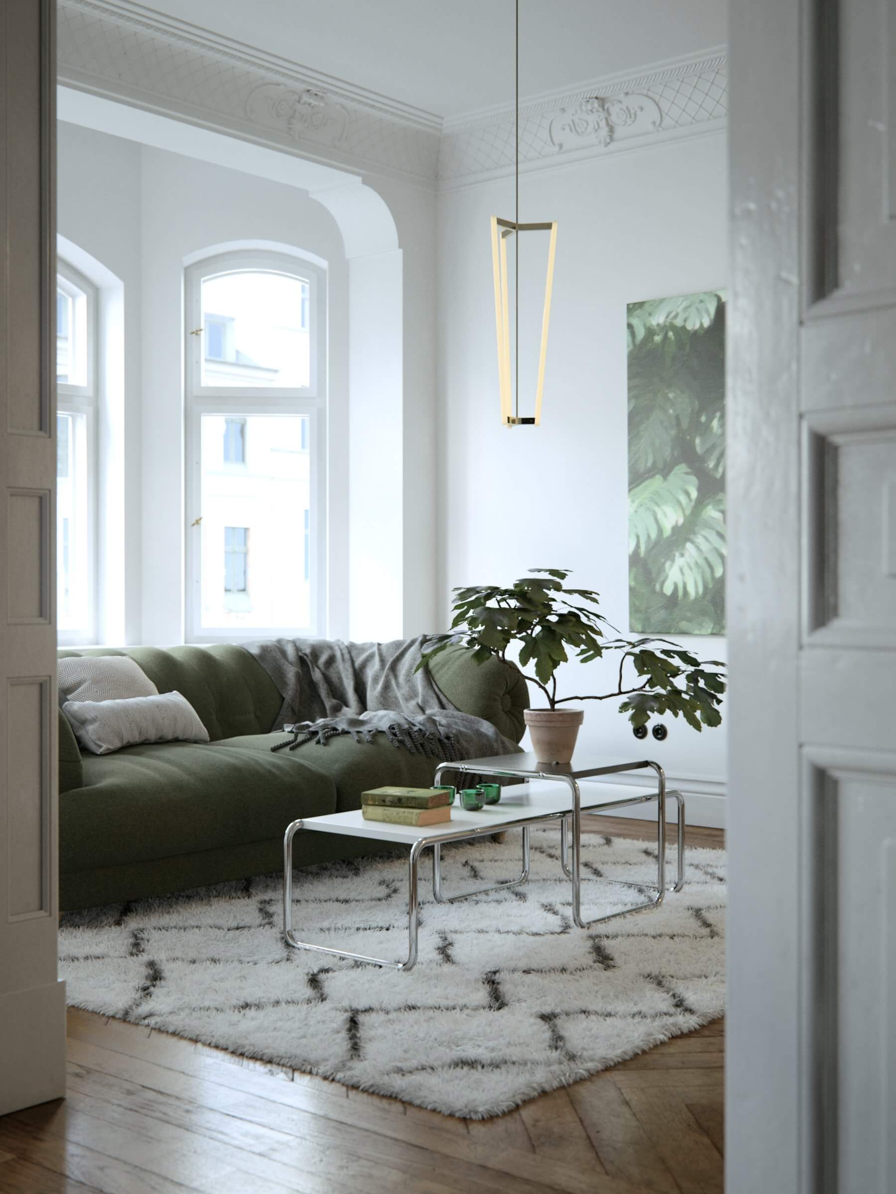 Classical apartment living room - cgi visualization