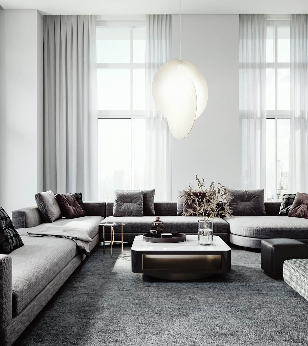 Furniture couch living room - cgi visualization 2