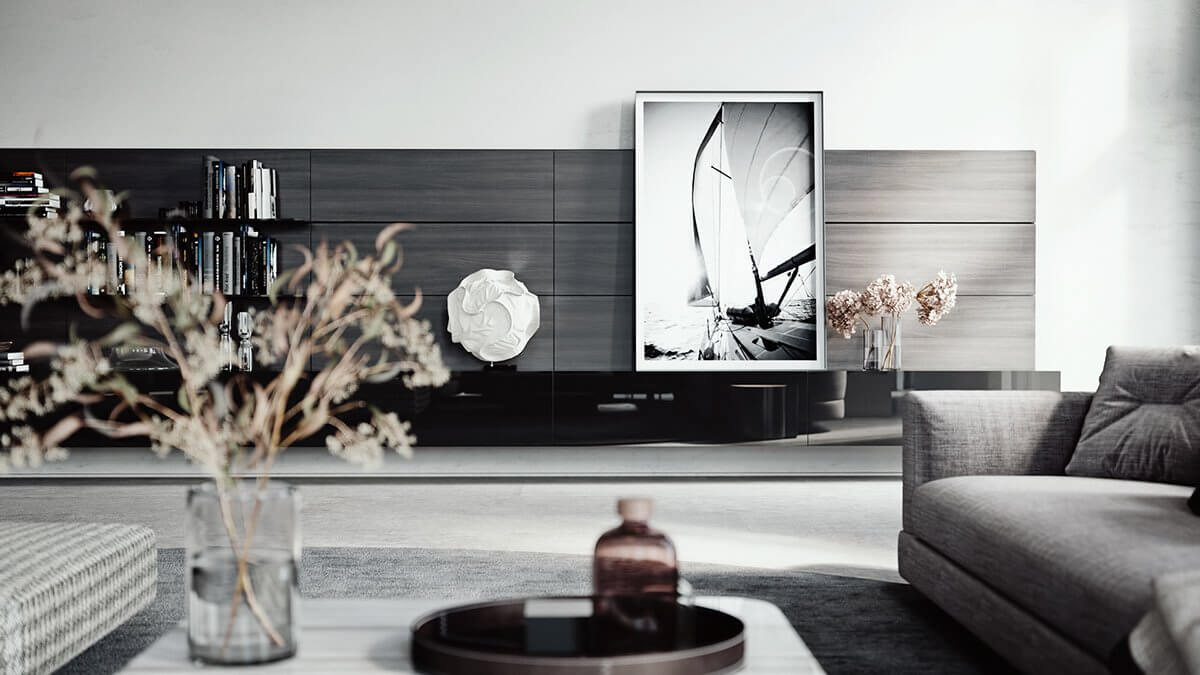 Furniture living room wall - cgi visualization 2