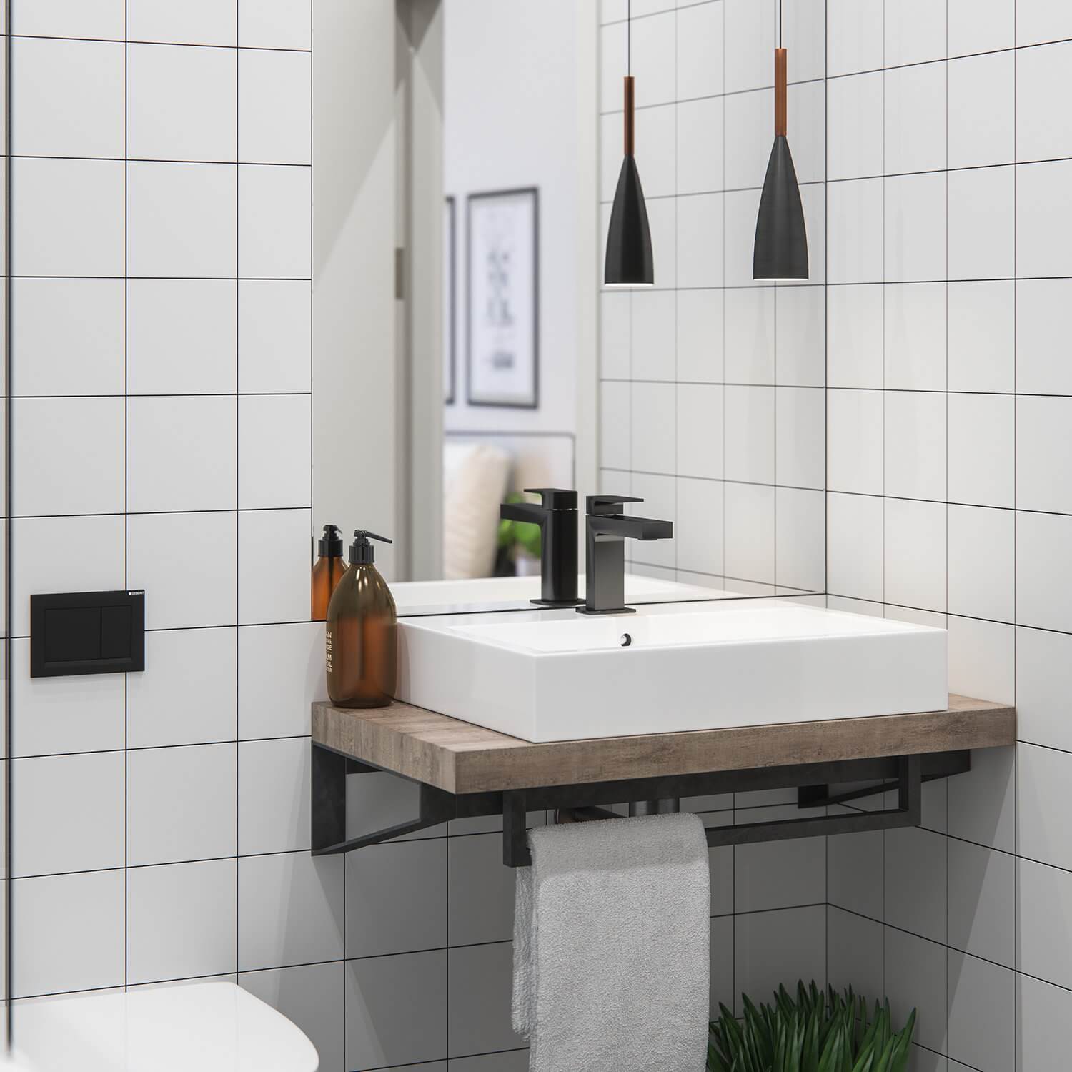 7 Old Town Clapham Apartment bathroom sink - cgi visualization