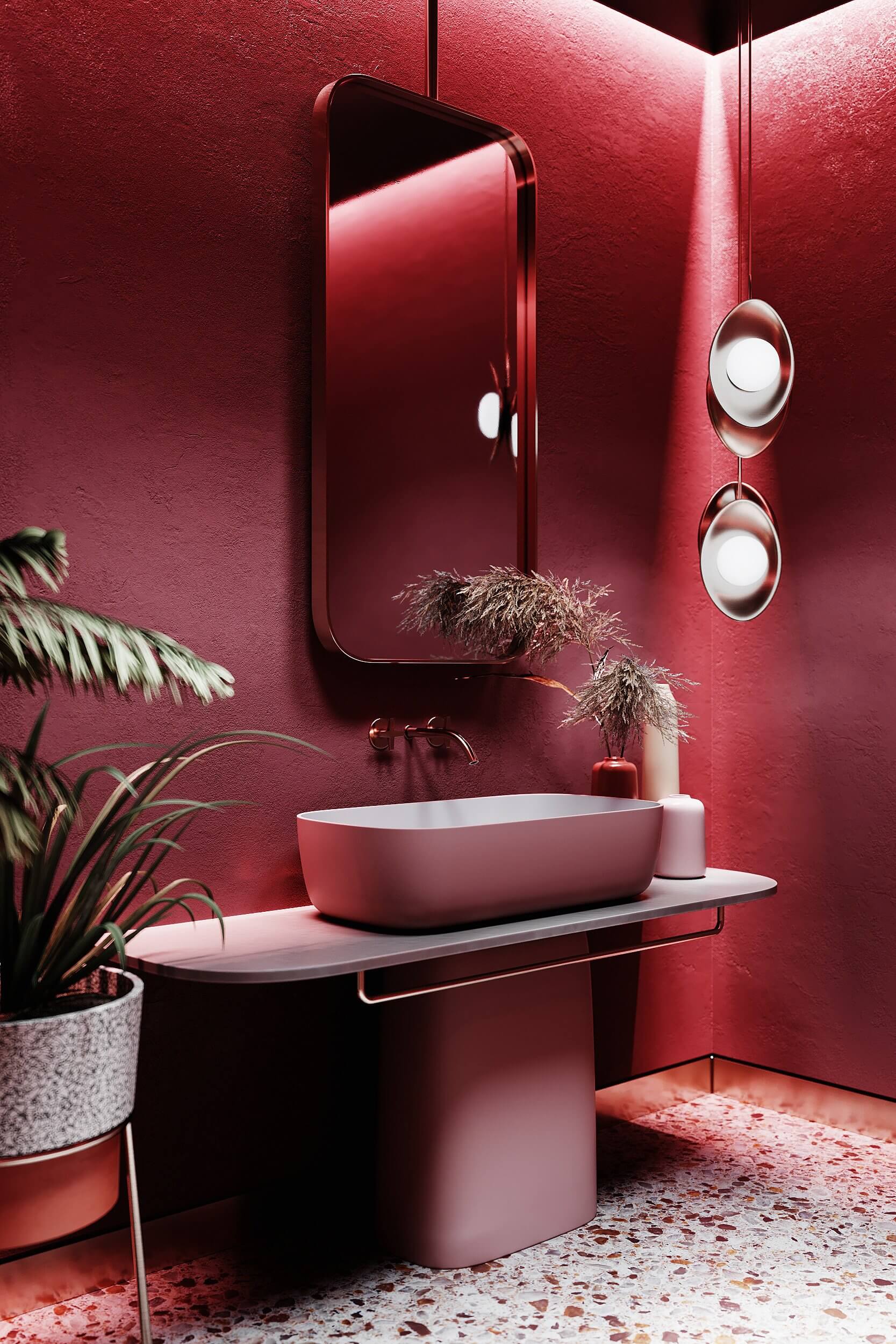 Bathroom design mitte wash basin led 2 - cgi visualization