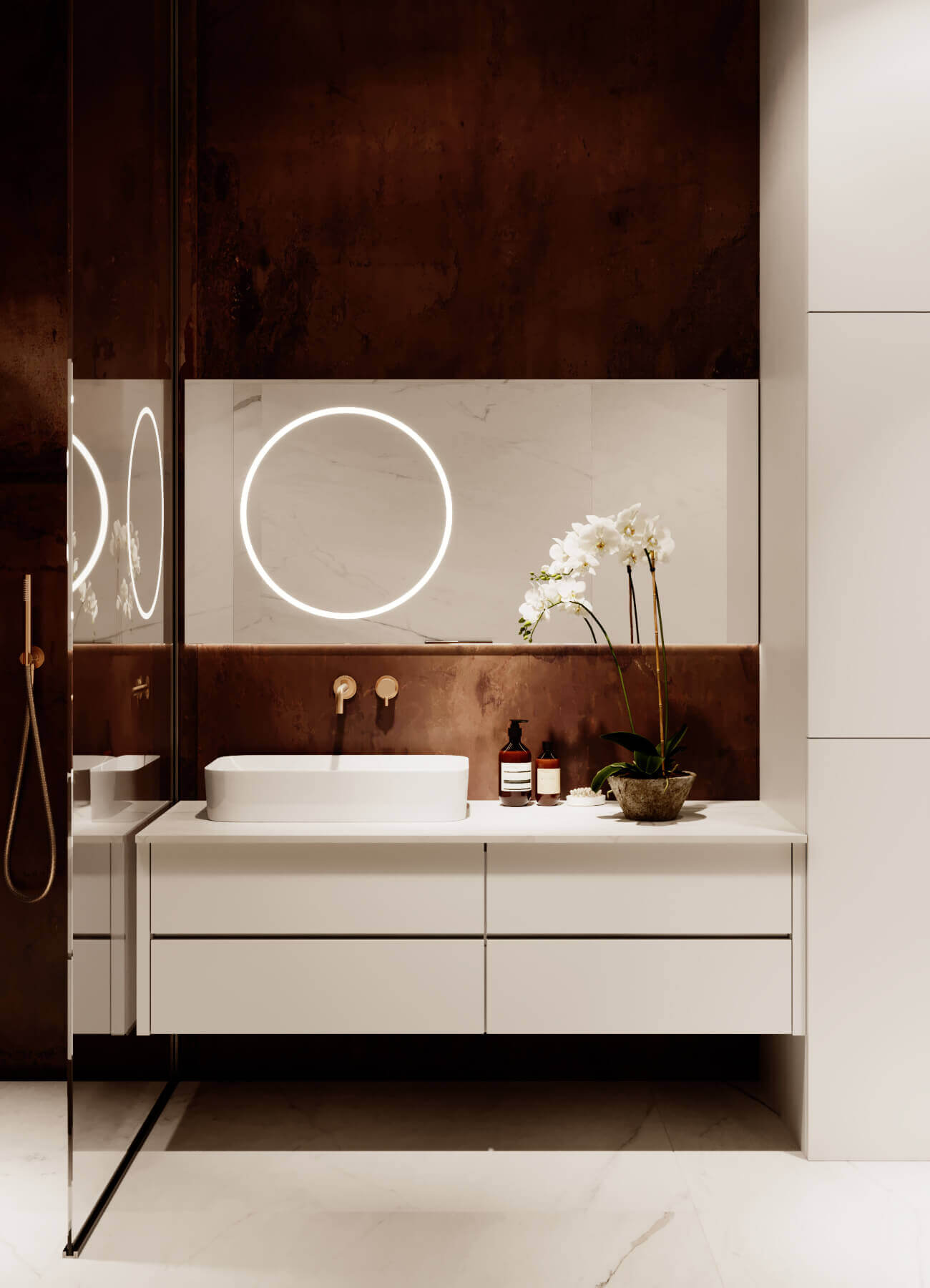 Bernardazzi Apartment bathroom mirror led light - cgi visualization