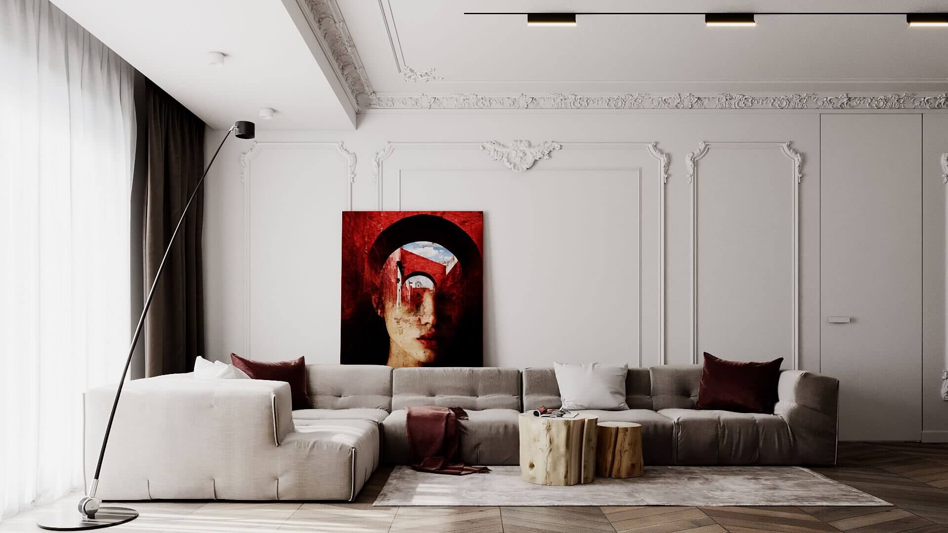 Bernardazzi Apartment living room floor lamp - cgi visualization