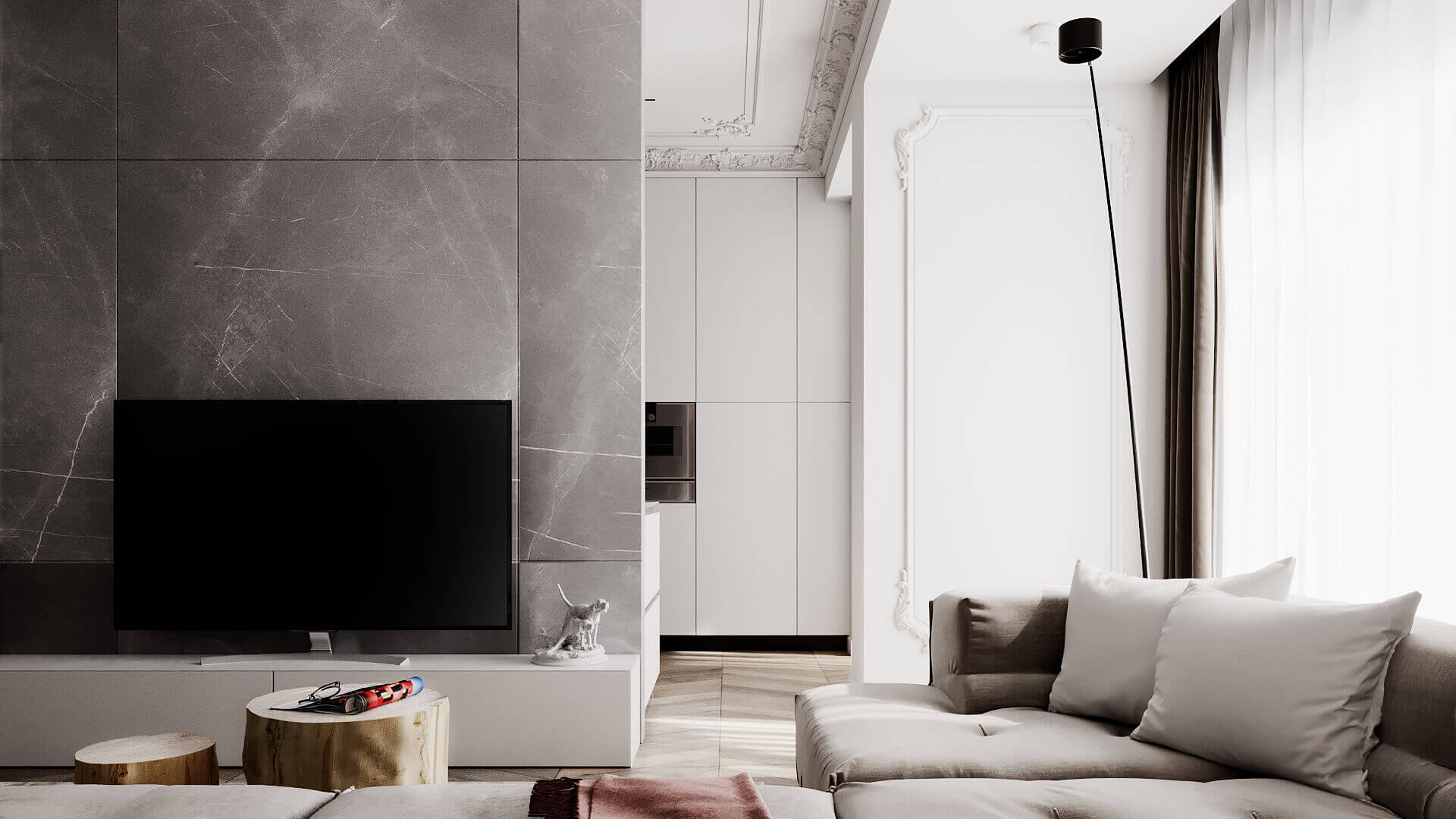Bernardazzi Apartment living room modern design - cgi visualization