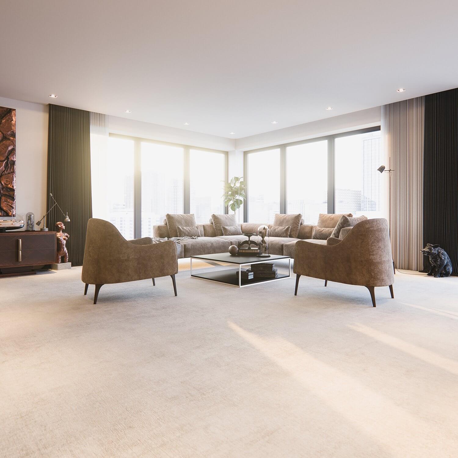 Black house penthouse living room cozy - cgi visualization