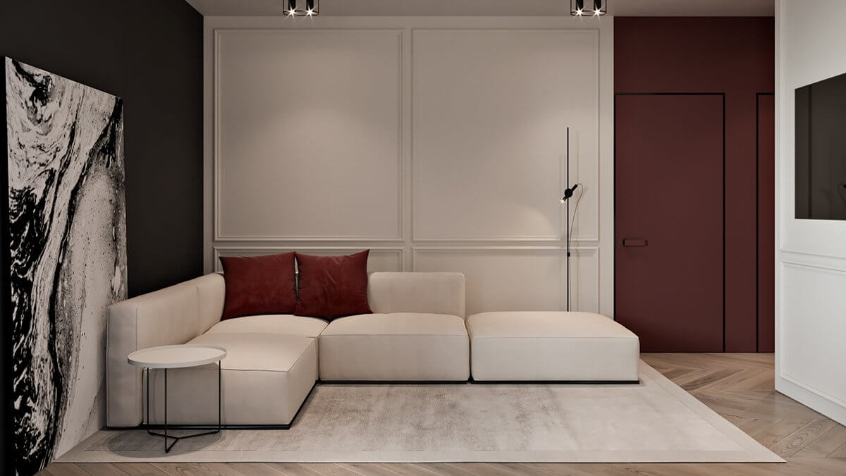 Bordo Apartment living room sofa - cgi visualization