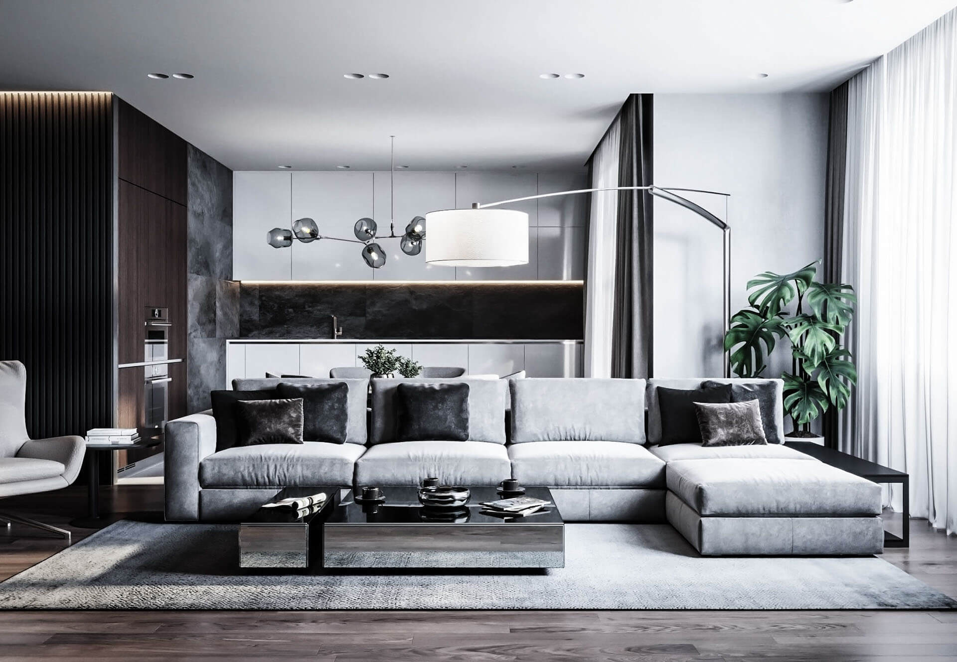 Dubrovka apartment sideboard living room - cgi visualization