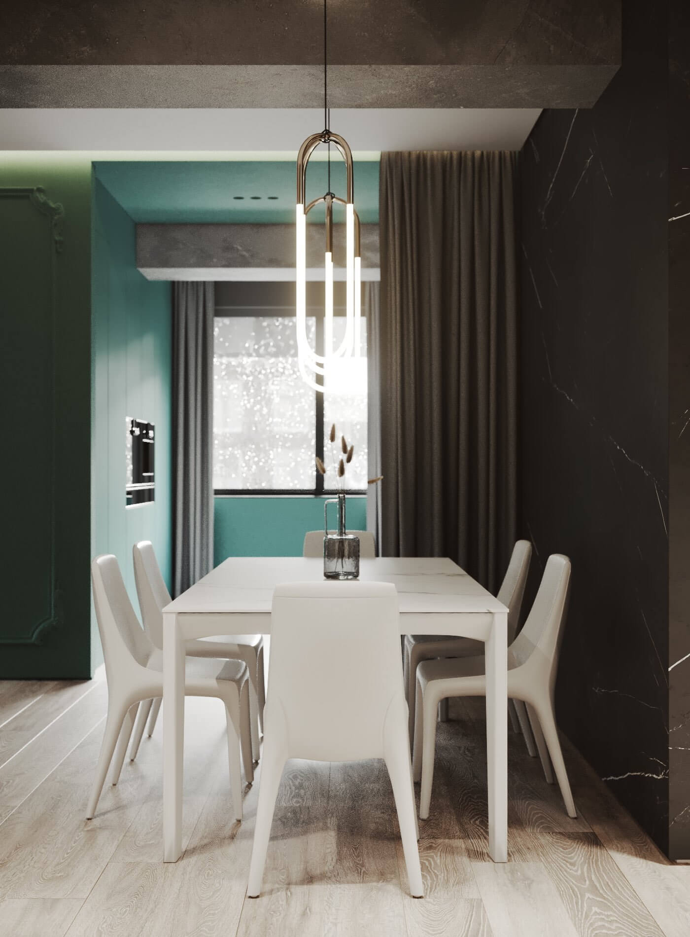 Eighty Four Apartment dining room modern pendant lamp -cgi visualization