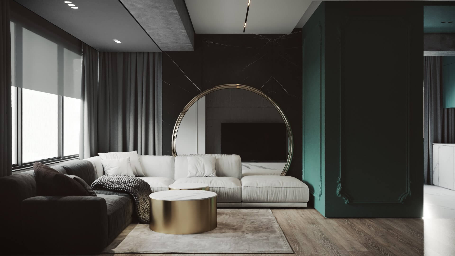 Eighty Four Apartment living room design cozy - cgi visualization