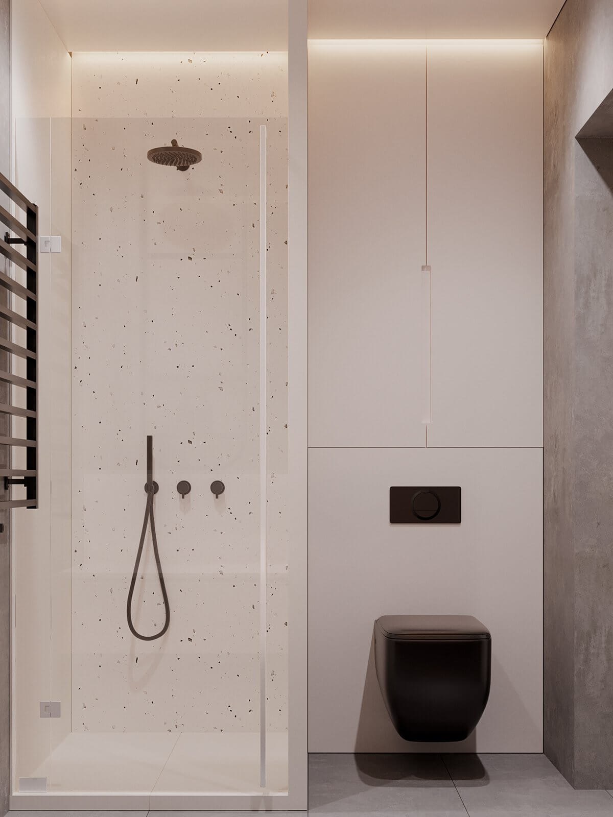 GC Flat bathroom shower toilet - cgi visualization