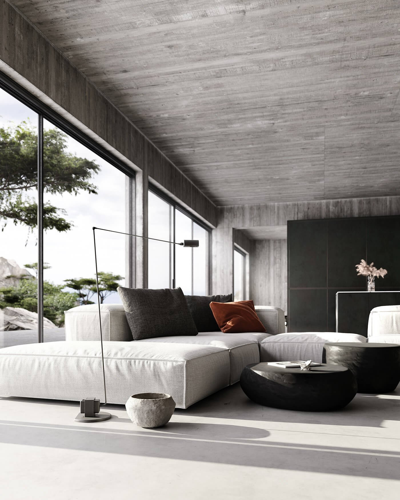 In praise of shadows house living room modern - cgi visualizations