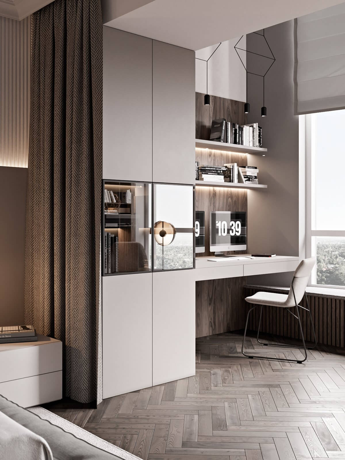Mocco kitchen living master bedroom desk - cgi visualization