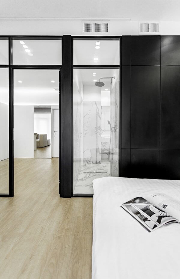 Modern Apartment 69 design bedroom shower - cgi visualization