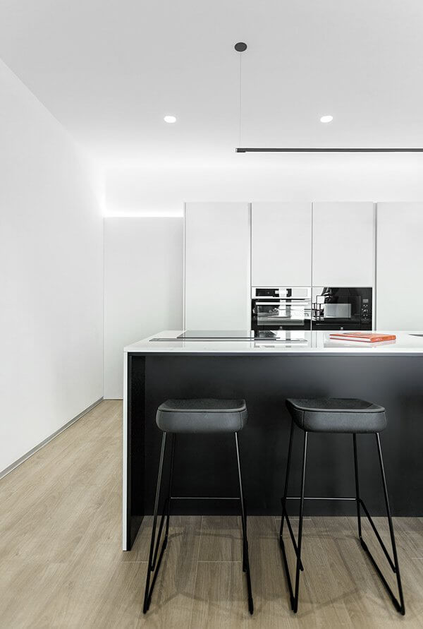 Modern Apartment 69 design kitchen block oven build in - cgi visualization
