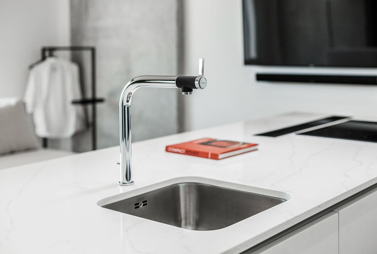 Modern Apartment 69 design kitchen faucet chrome - cgi visualization