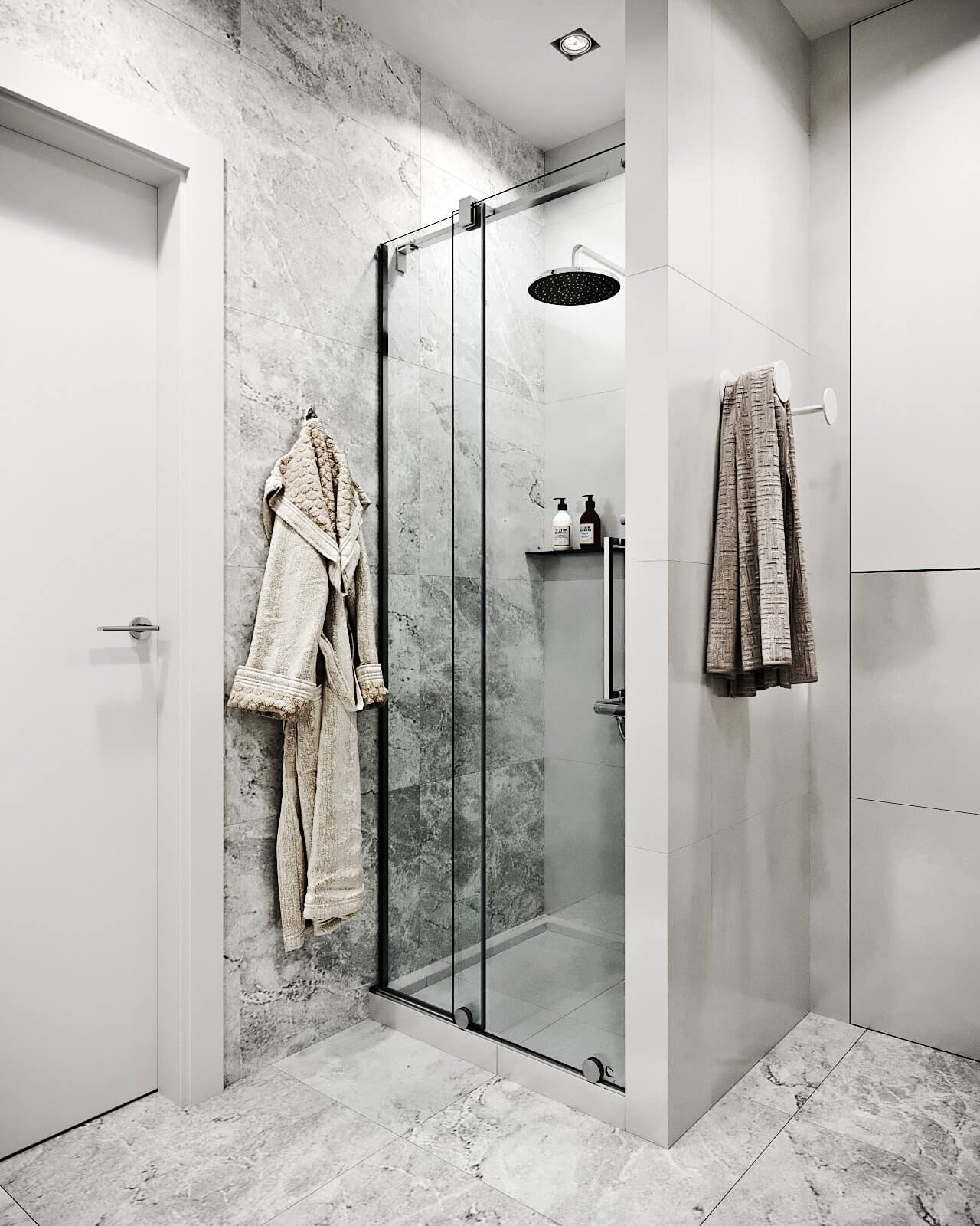 Modern Tenderness Flat bathroom shower - cgi visualization
