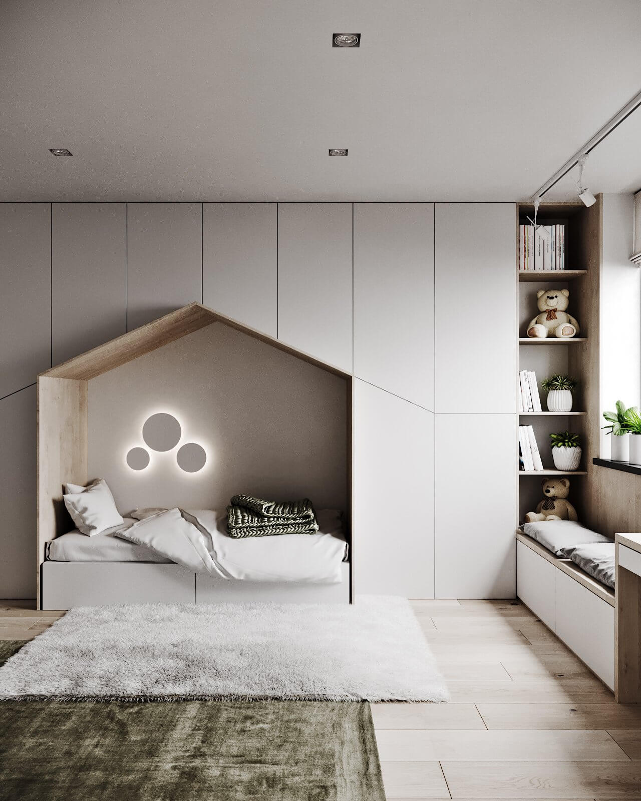 Modern Tenderness Flat children room design bedroom - cgi visualization