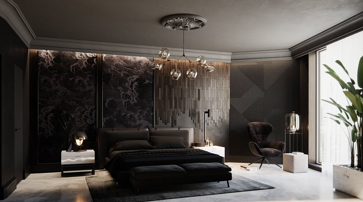 Moscow apartment bedroom - cgi visualization