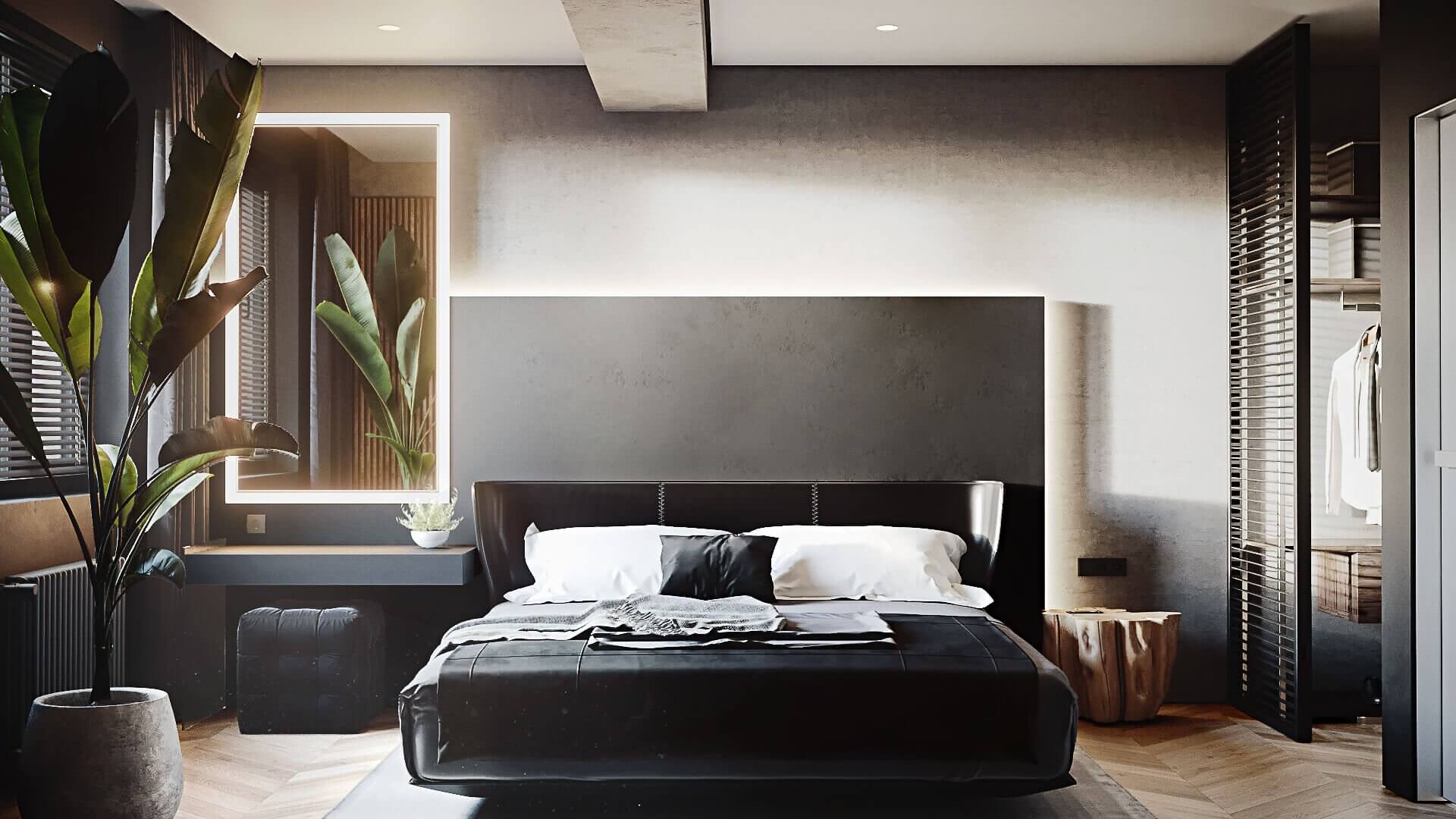 Nest Apartment bedroom design modern - cgi visualization