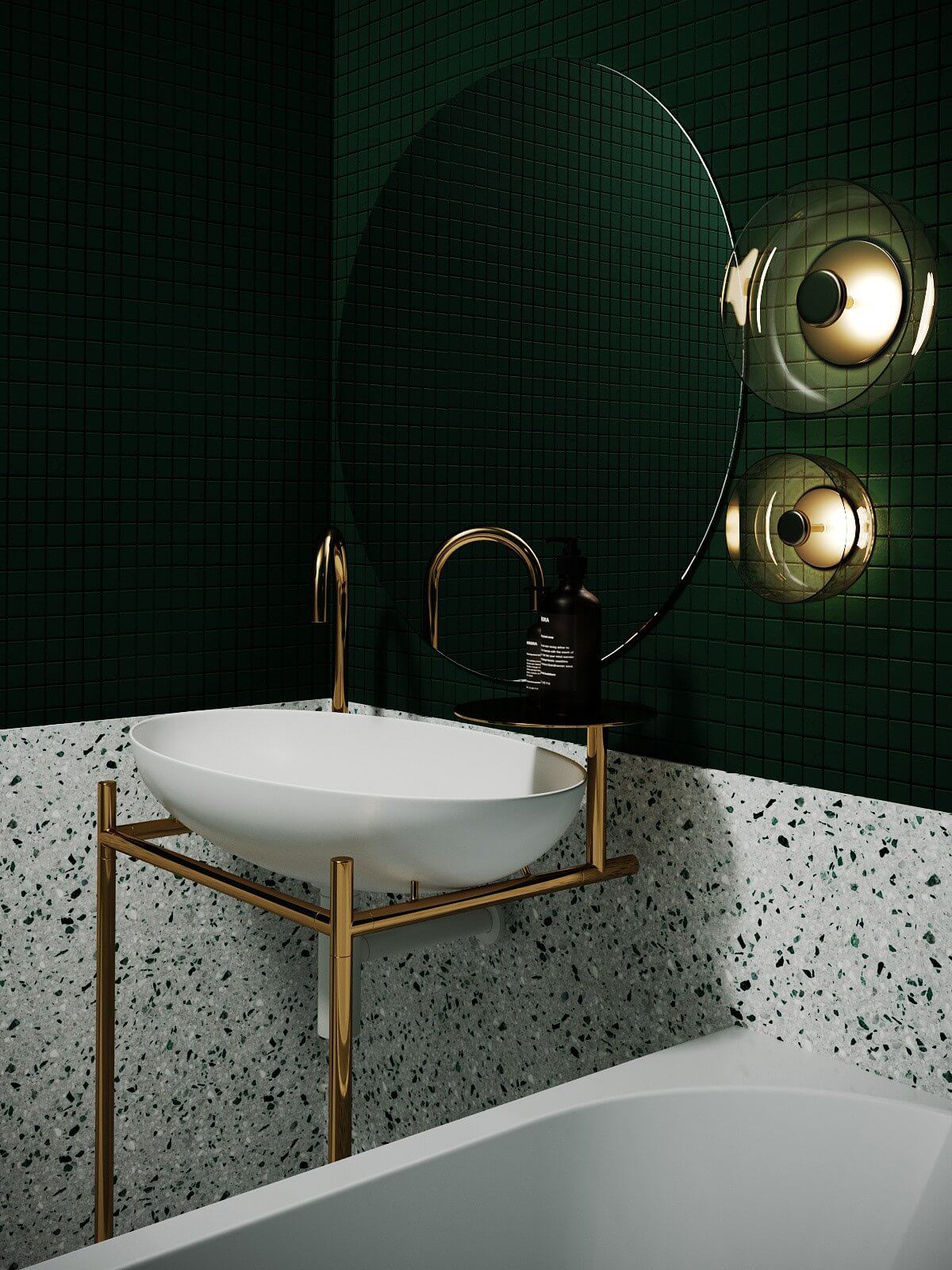 New York concept house bathroom sink - cgi visualization