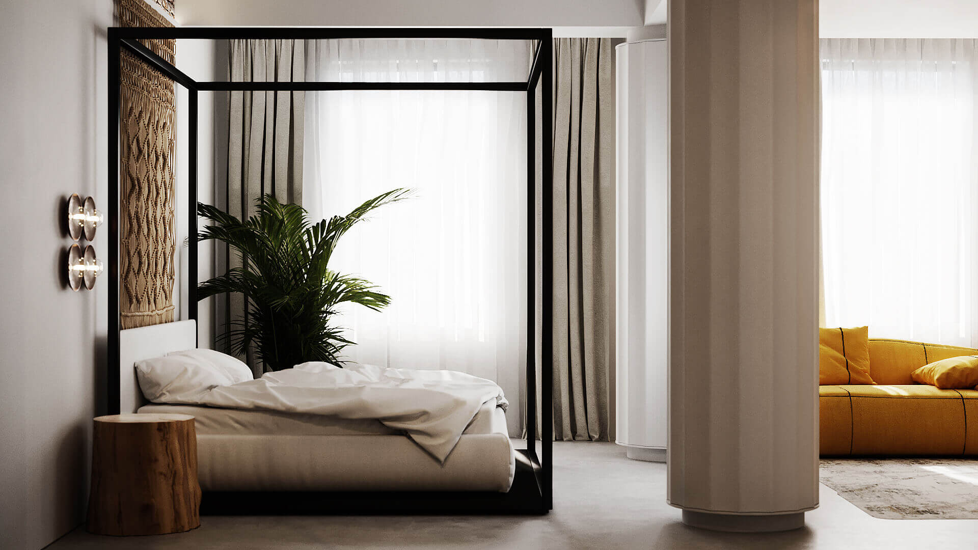 Oasis Apartment bedroom design - cgi visualization