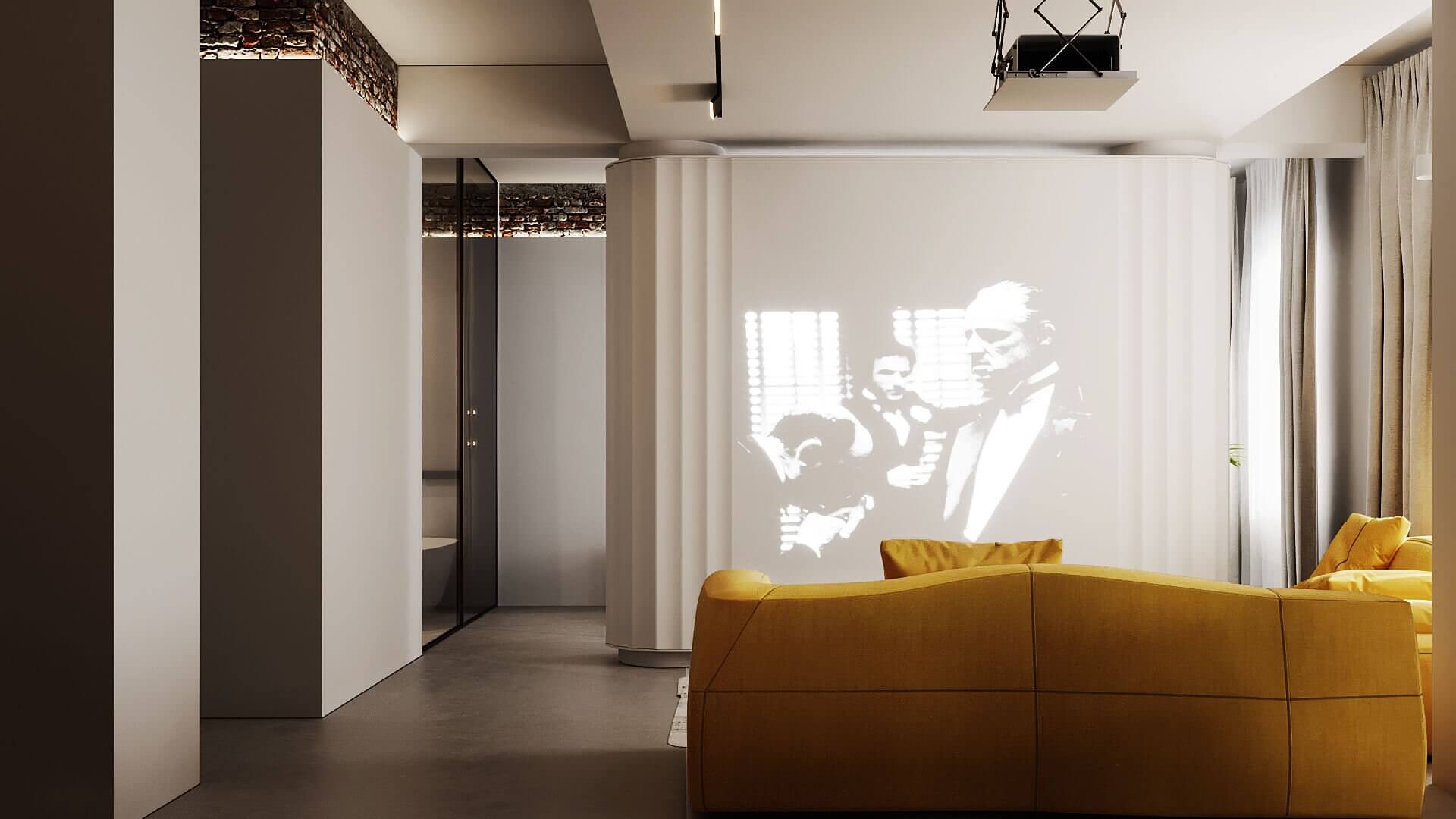 Oasis Apartment living room tv wall - cgi visualization