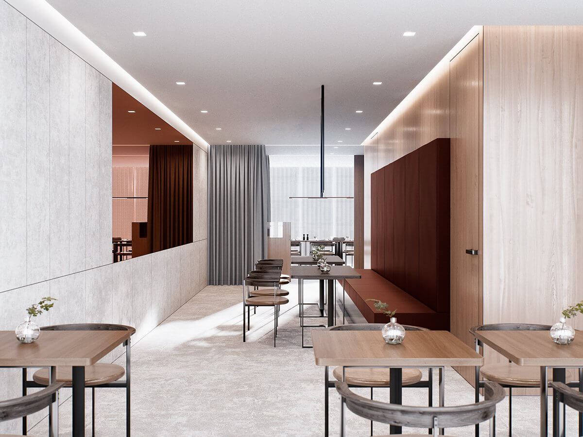 Restaurant modul design lounge area 2 - cgi visualization