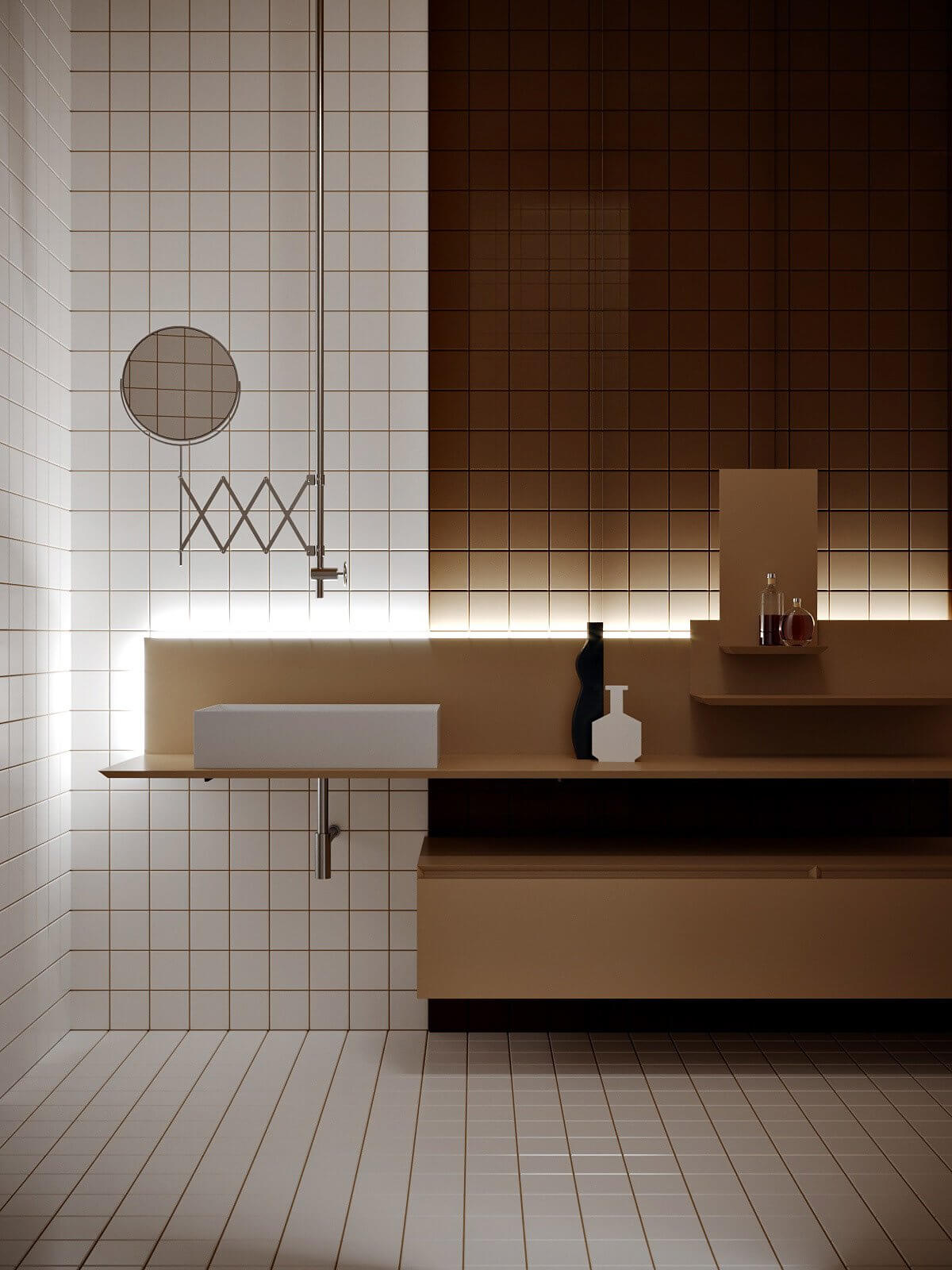 Royal Tower Apartment bathroom cabinet - cgi visualization