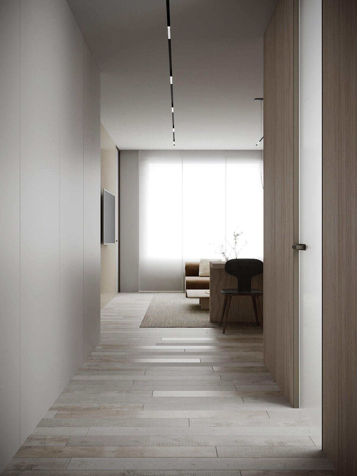 Royal Tower Apartment corridor living room - cgi visualization