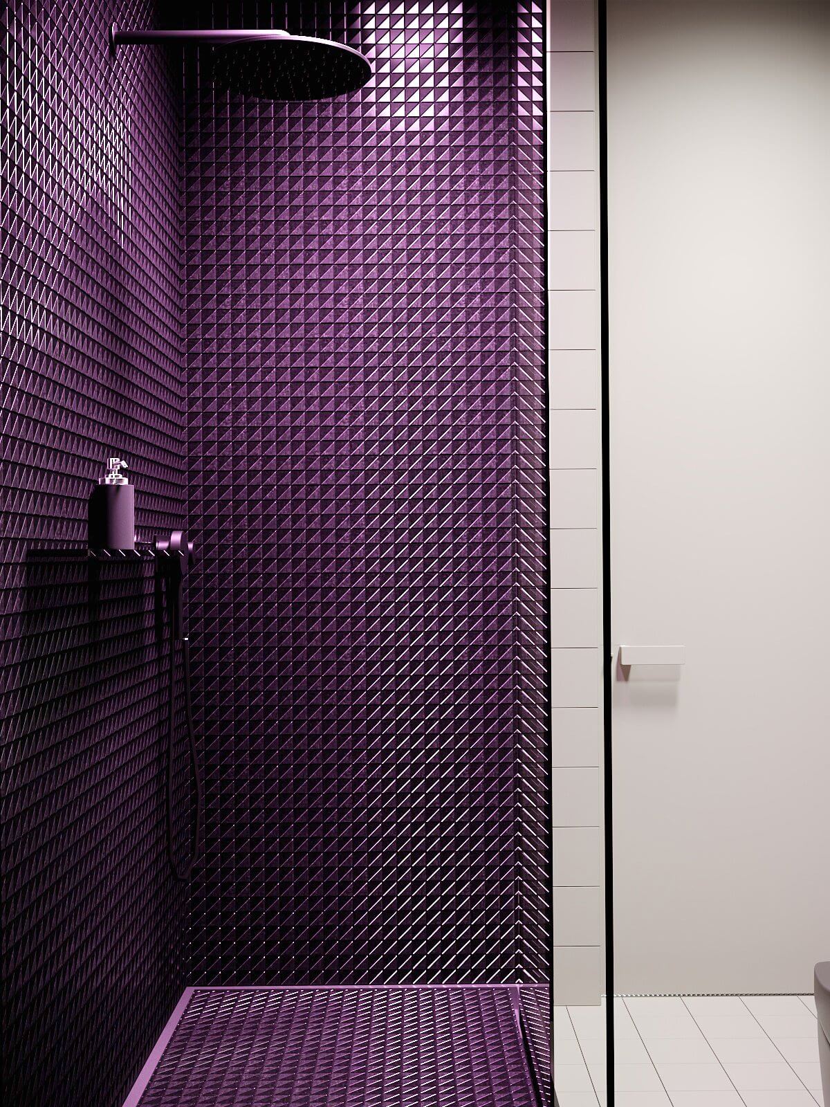 Secret circle apartment guest bathroom shower 2 - cgi visualization