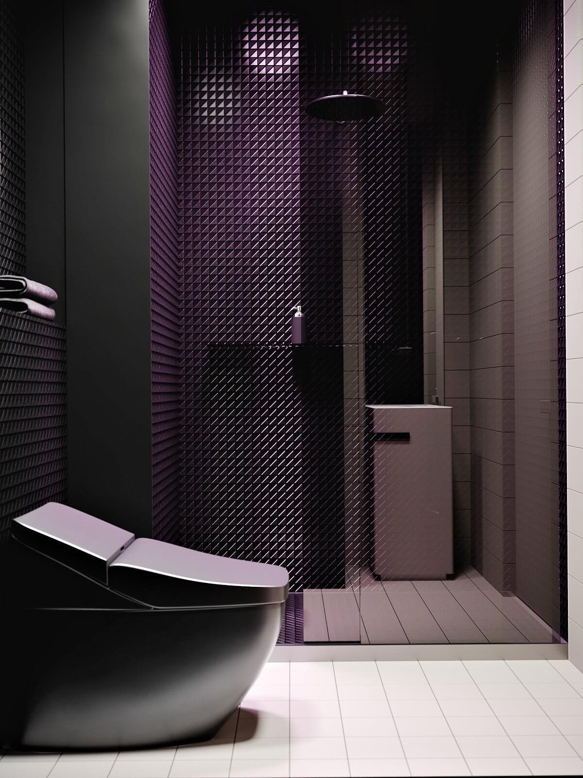 Secret circle apartment guest bathroom shower - cgi visualization