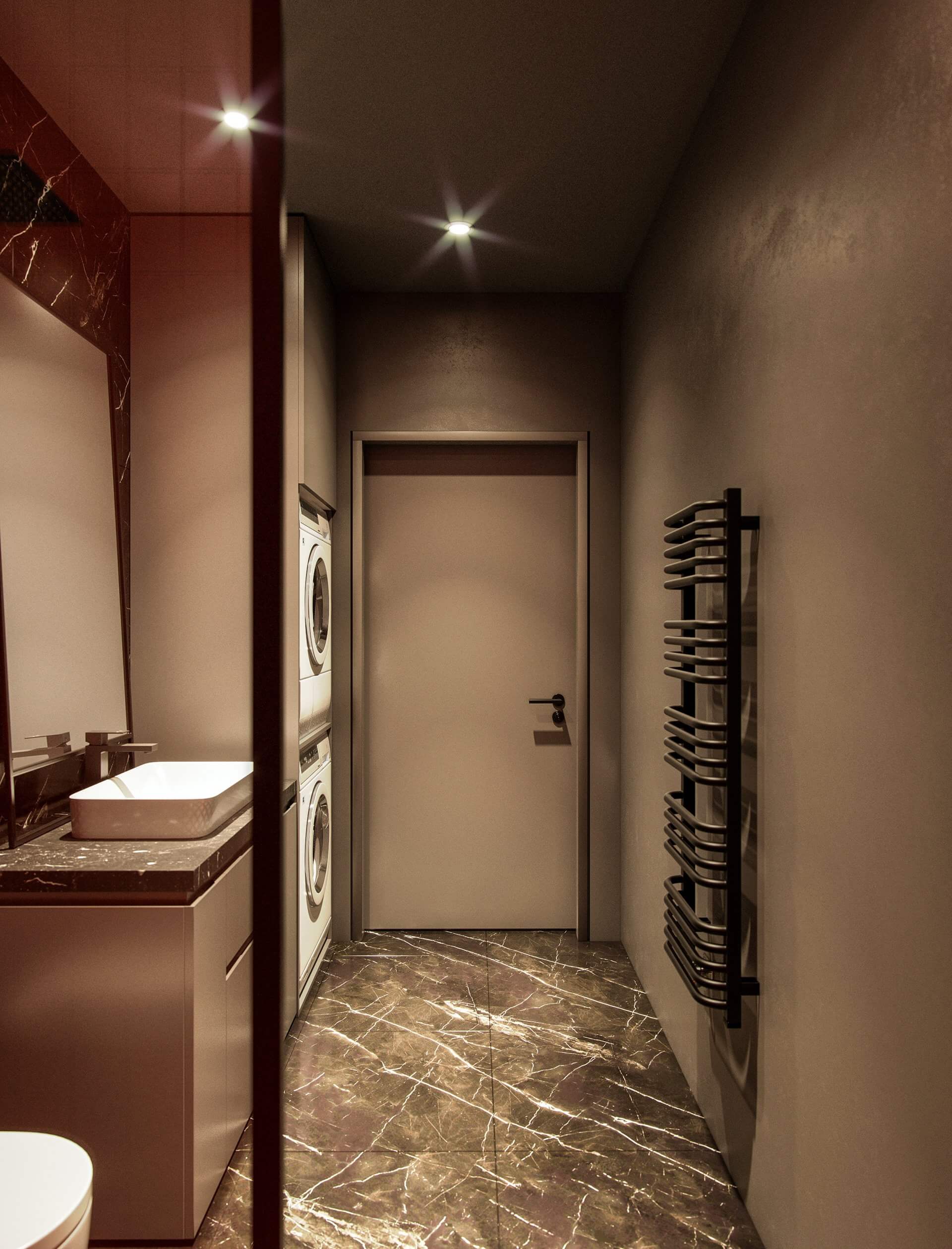 Small 63 m2 Apartment bathroom design - cgi visualization