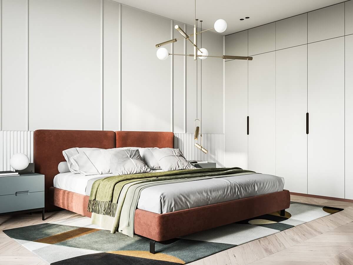 Stylish Classic Flat bedroom design pendant lamp - cgi visualization