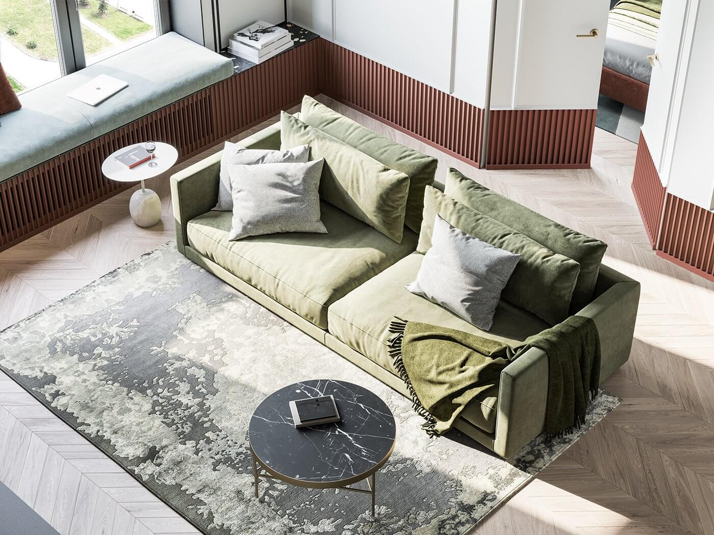 Stylish Classic Flat living room modern - cgi visualization