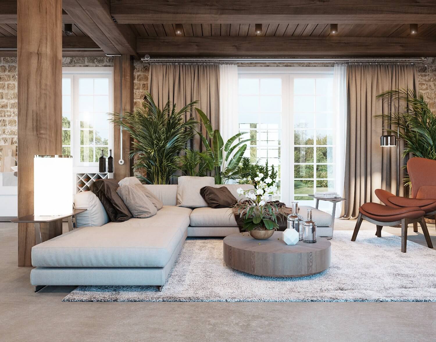 The Villa in Italy living room lounge sofa - cgi visualization