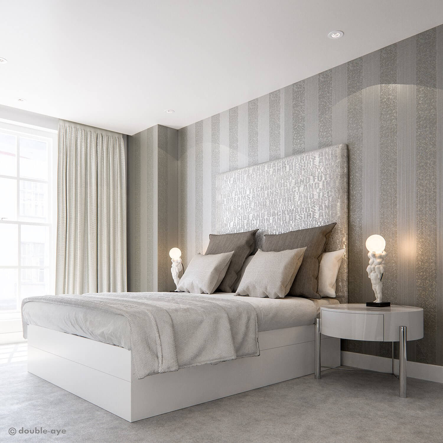 The apple apartments bedroom bed - cgi visualization