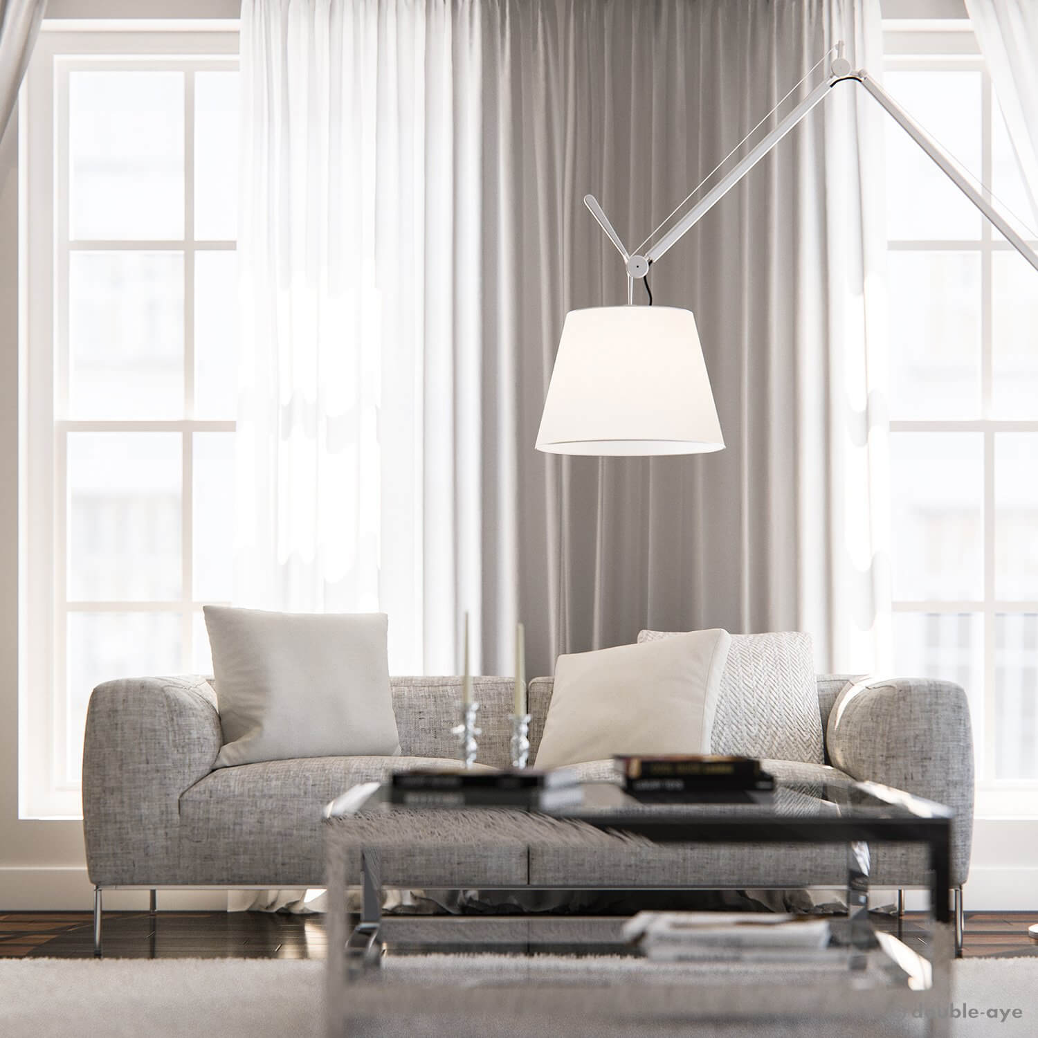 The apple apartments living room floor lamp - cgi visualization