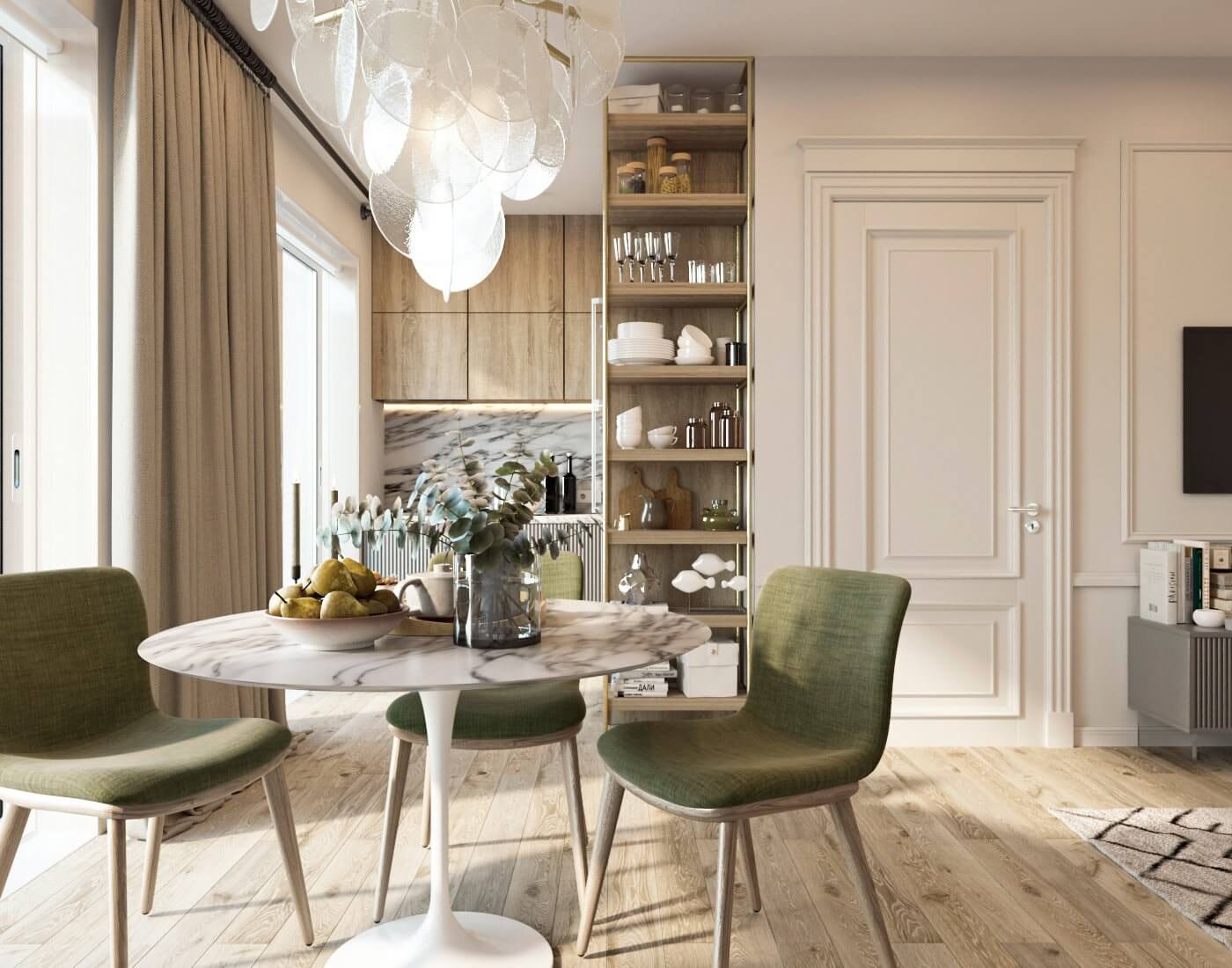 apartment in Milan for a lady dining room - cgi visualization